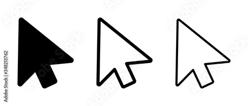 Computer mouse pointer cursor arrow flat icon for apps and websites. Set of Hand Cursor .
