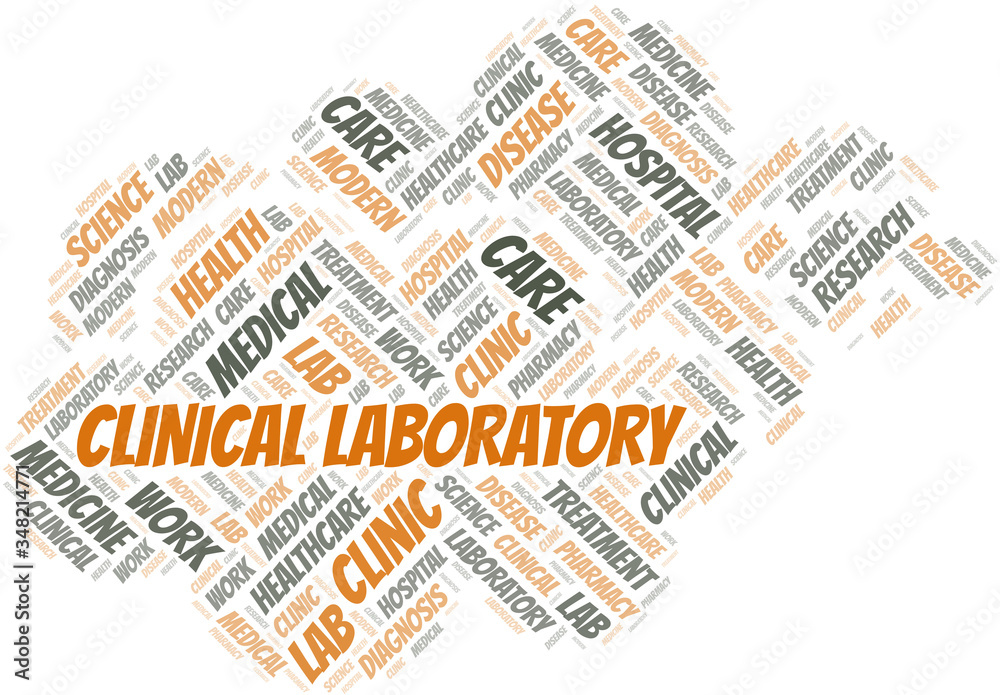 Clinical Laboratory word cloud collage made with text only.