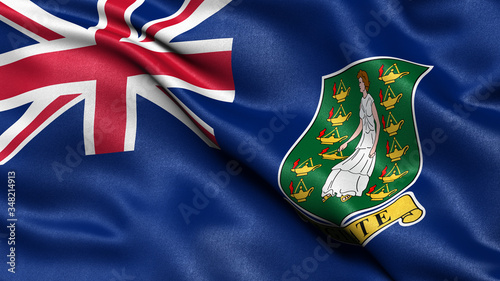 Fotografie 3D illustration of the flag of the British Virgin Islands waving in the wind