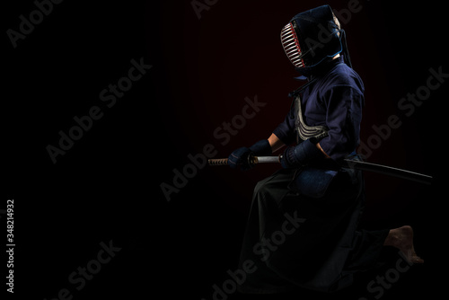 kendo, portrait, activity, Asian, attractive, bamboo, beautiful, brown, combat, culture, east, eastern, fither, fight, hand, helmet, hold, Japanese, japan, Nippon, keep, kote, leisure, male, martial, 