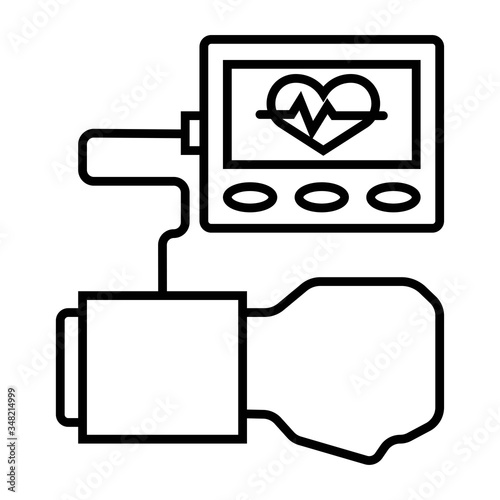 Blood pressure measuring icon vector