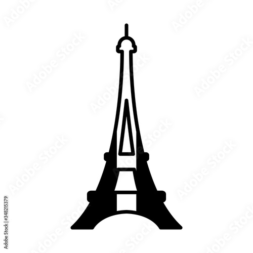 bastille day concept  eiffel tower with france flag design  line style