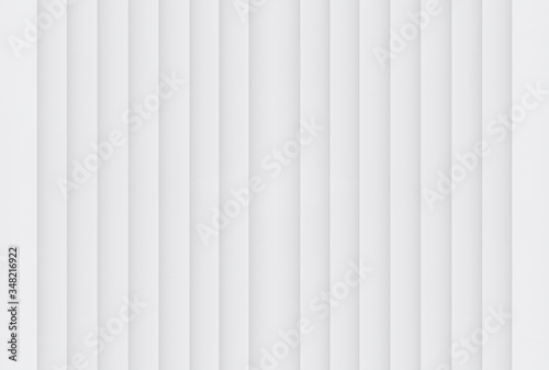 3d rendering. minimal simple white vertical panels wall background.