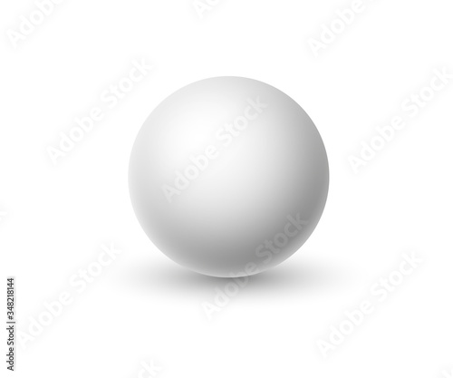 White sphere isolated on white background. Vector illustration