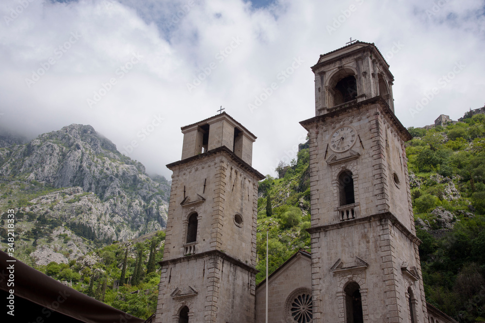Saint Tryphon's Cathedral, in Kotor, a city located in a bay of the Adriatic Sea, in Montenegro, Europe.