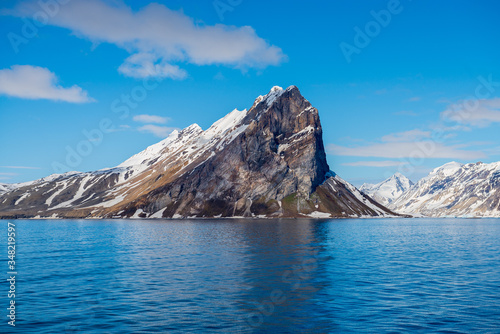 Arctic landscape with beautiful lighting in Svalbard