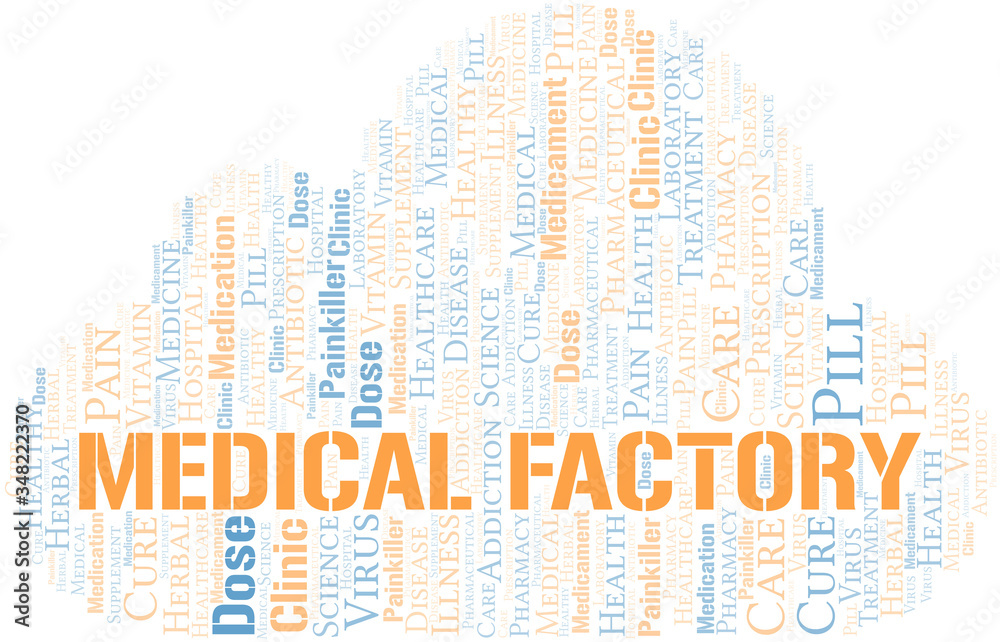 Obraz premium Medical Factory word cloud collage made with text only.