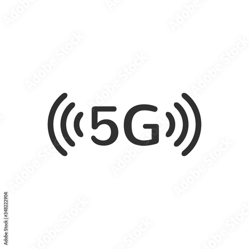 5G Vector Icon. 5th Generation Wireless Internet Network Connection Information Technology Illustration. Mobile devices telecommunication business web networking. photo