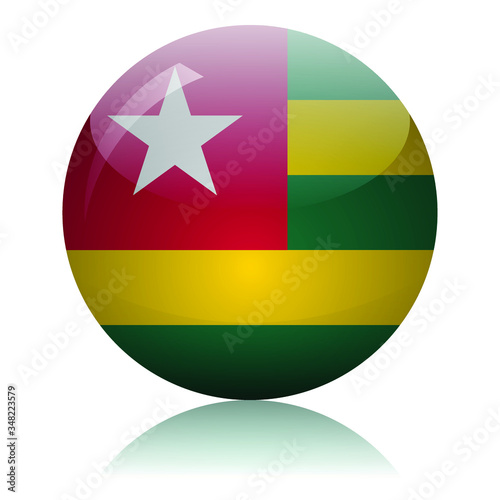 Togo's flag glass button vector illustration Free Download Togo's flag glass button vector illustration - GFXLoad