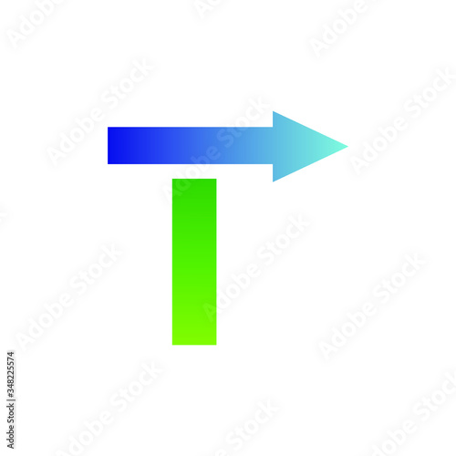 Letter t arrow logo design