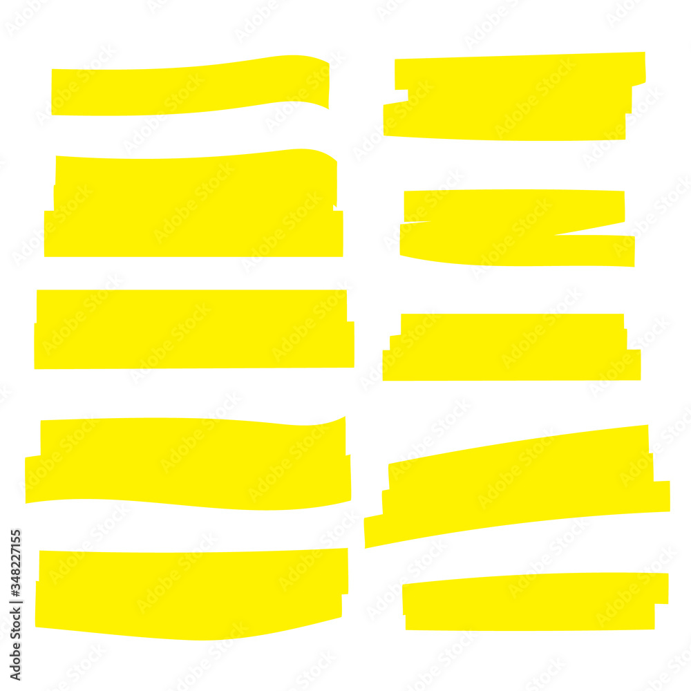 Highlight marker. Highlight yellow strokes. Marker pen highlight Highlight marker. Highlight yellow strokes. Marker pen highlight