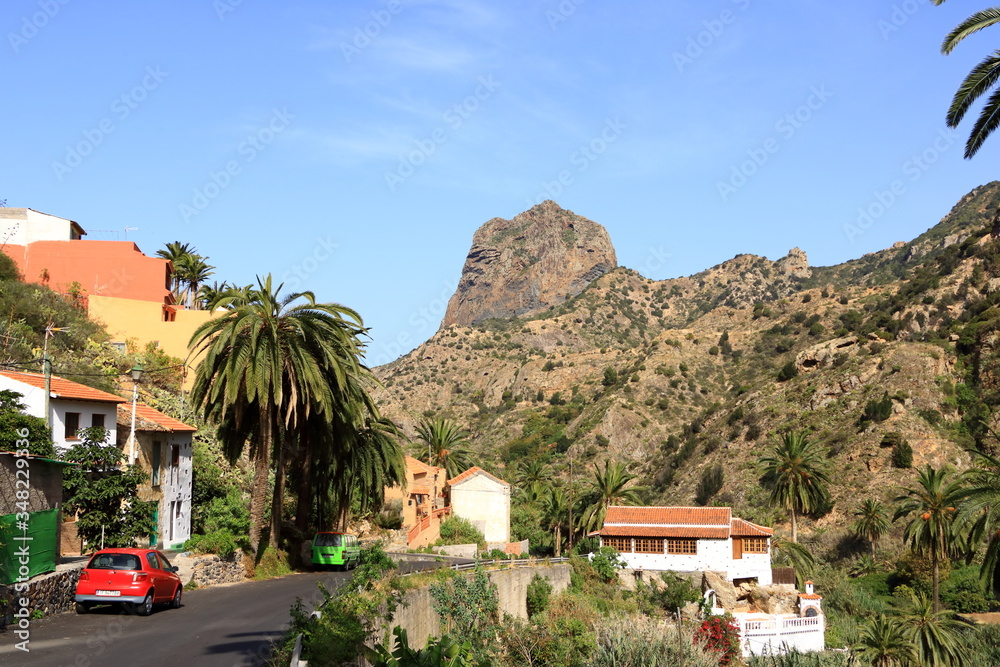 La Gomera - Roque El Cano above the town of Vallehermoso