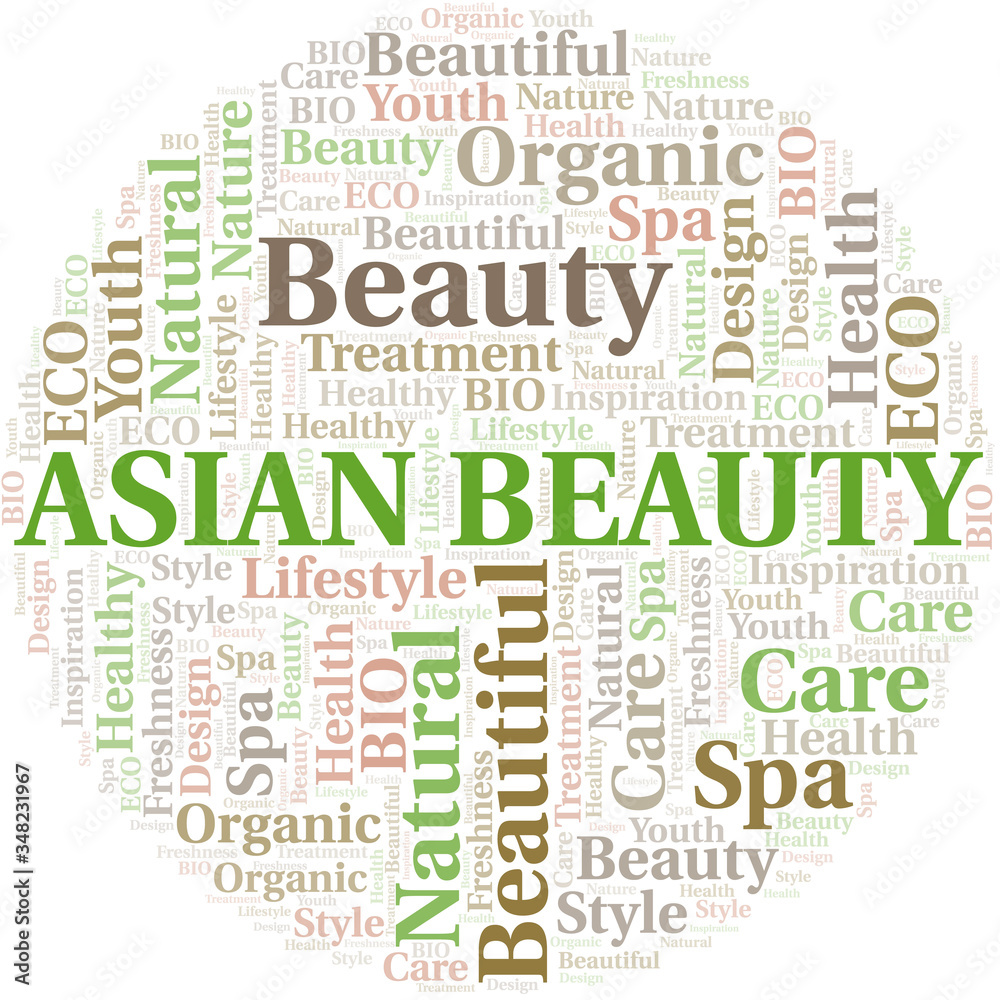 Asian Beauty word cloud collage made with text only. Asian Beauty word cloud collage made with text only.