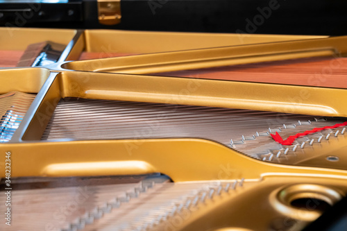 Grand Piano - View over the strings