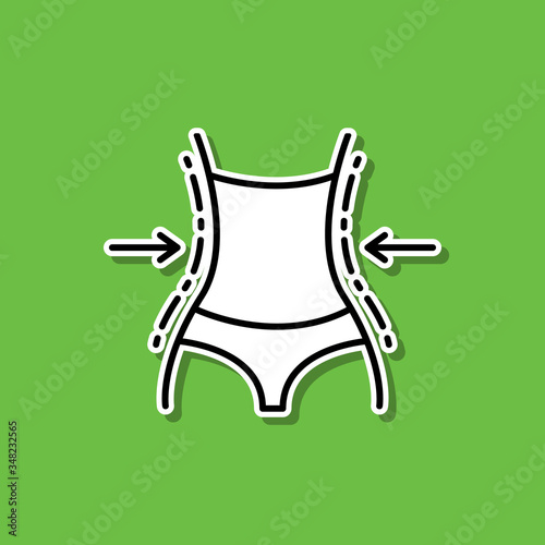 Waist sticker icon. Simple thin line, outline vector of beauty, make up, cosmetics icons for ui and ux, website or mobile application