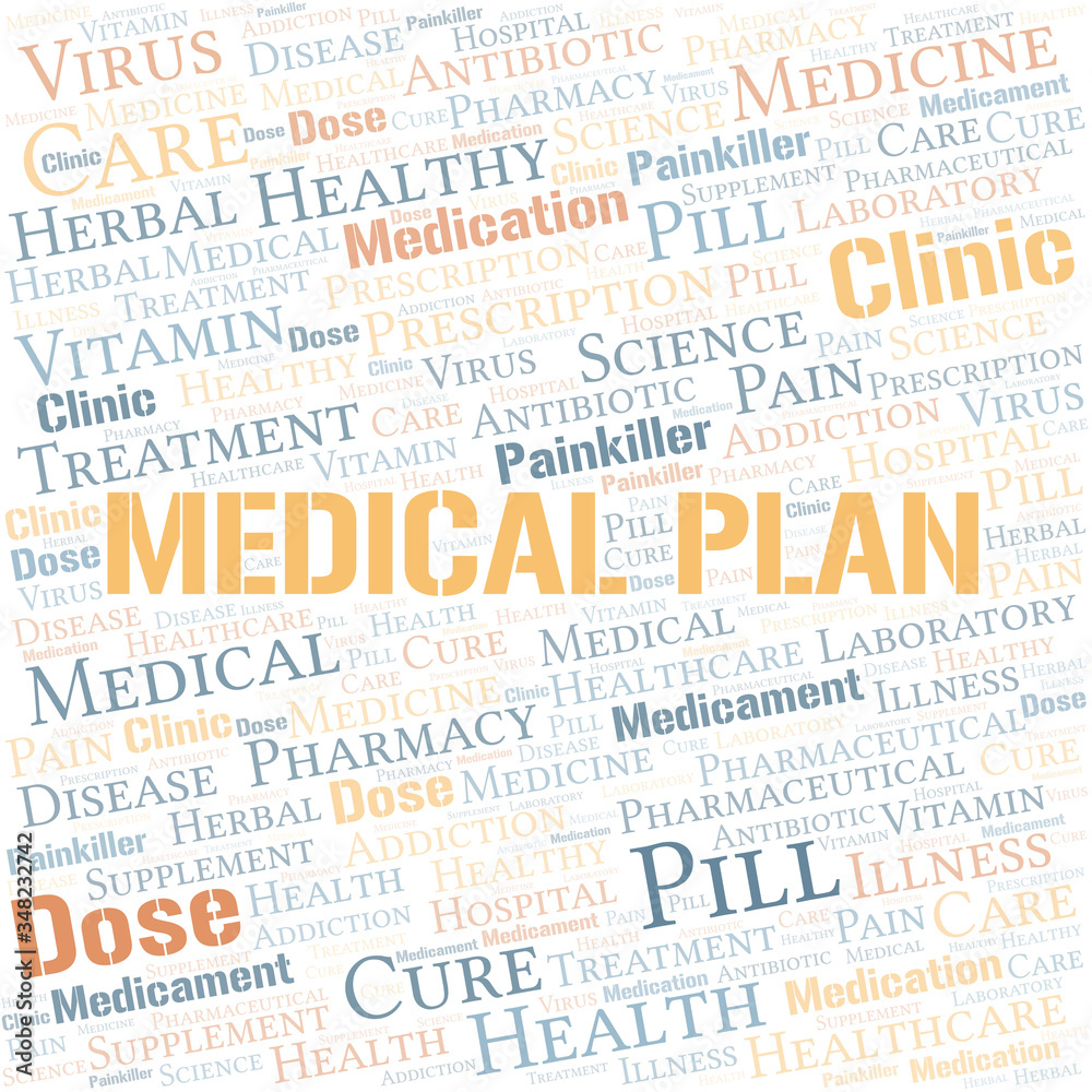 Medical Plan word cloud collage made with text only. Medical Plan word cloud collage made with text only.