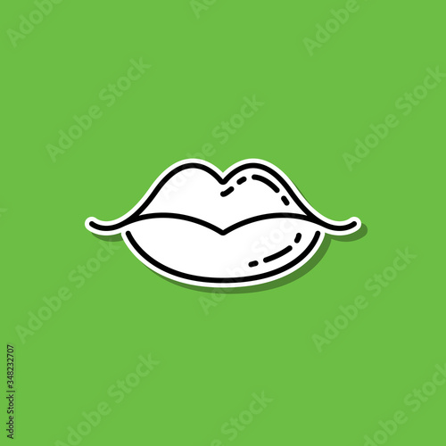 Lips sticker icon. Simple thin line, outline vector of beauty, make up, cosmetics icons for ui and ux, website or mobile application