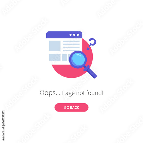 Error 404 page not found illustration