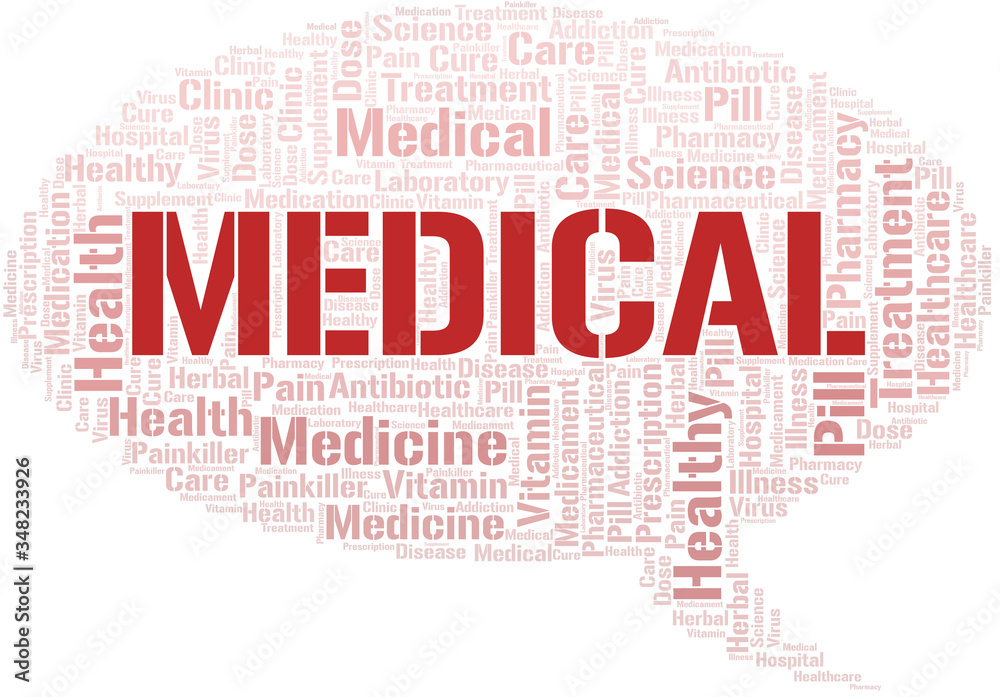 Fototapeta premium Medical word cloud collage made with text only.