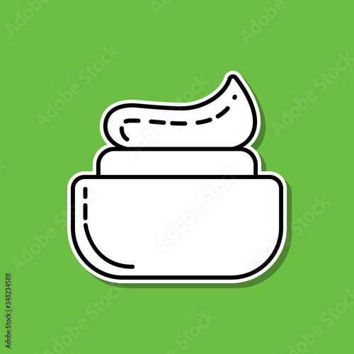 Face cream sticker icon. Simple thin line, outline vector of beauty, make up, cosmetics icons for ui and ux, website or mobile application
