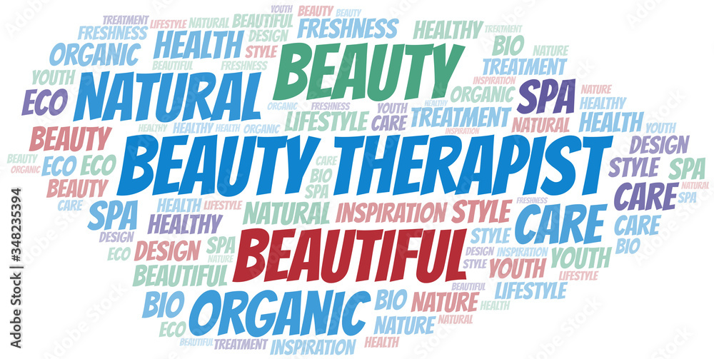 Fototapeta premium Beauty Therapist word cloud collage made with text only.