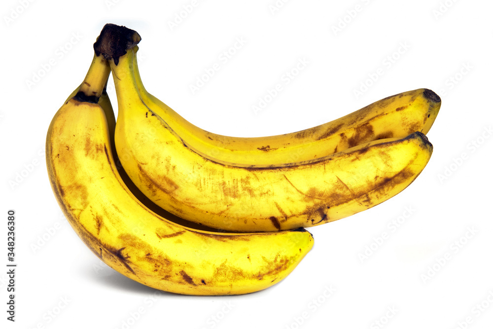 ripe bananas isolated on a white background