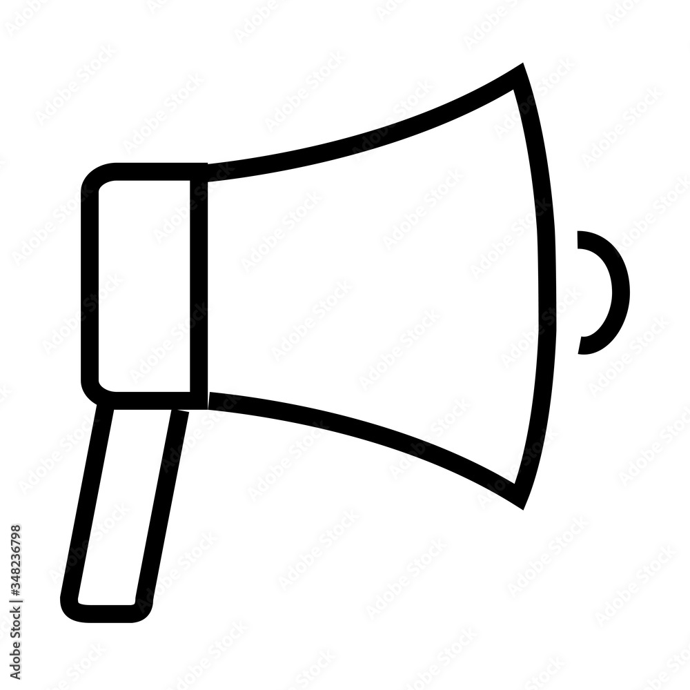 megaphone device icon, line style megaphone device icon, line style