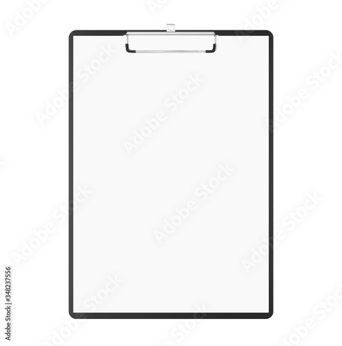 Writing pad with copy-space. Clipboard with blank papers and copy space for mock up isolated on white background. Notepad
