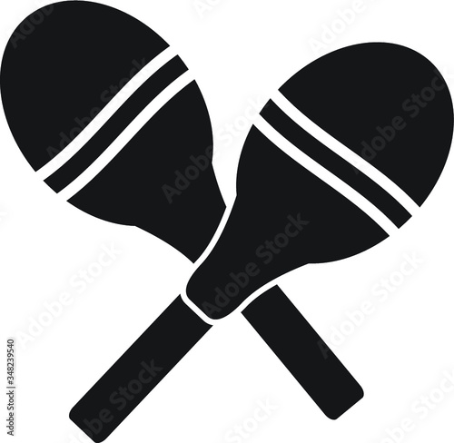Maraca traditional musical instrument vector icon