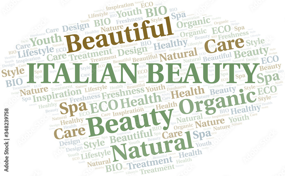 Italian Beauty word cloud collage made with text only. Italian Beauty word cloud collage made with text only.