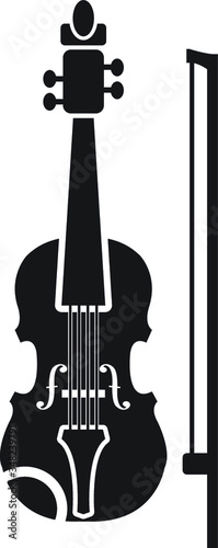 Violin or viola musical instrument vector icon