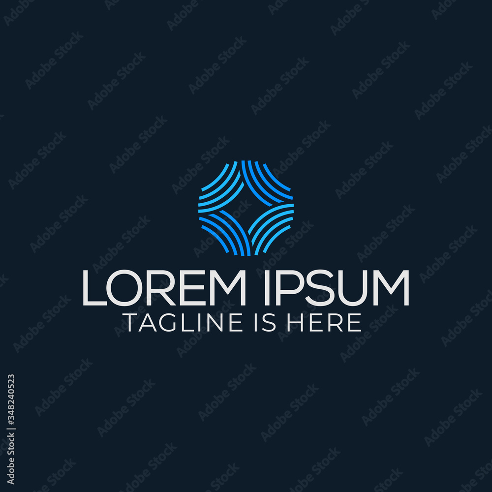 custom made wallpaper toronto digitalThe design of the abstract mandala line logo is blue.