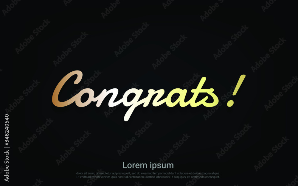 Congratulations gold lettering background