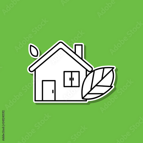 Low energy house sticker icon. Simple thin line, outline vector of ecology icons for ui and ux, website or mobile application