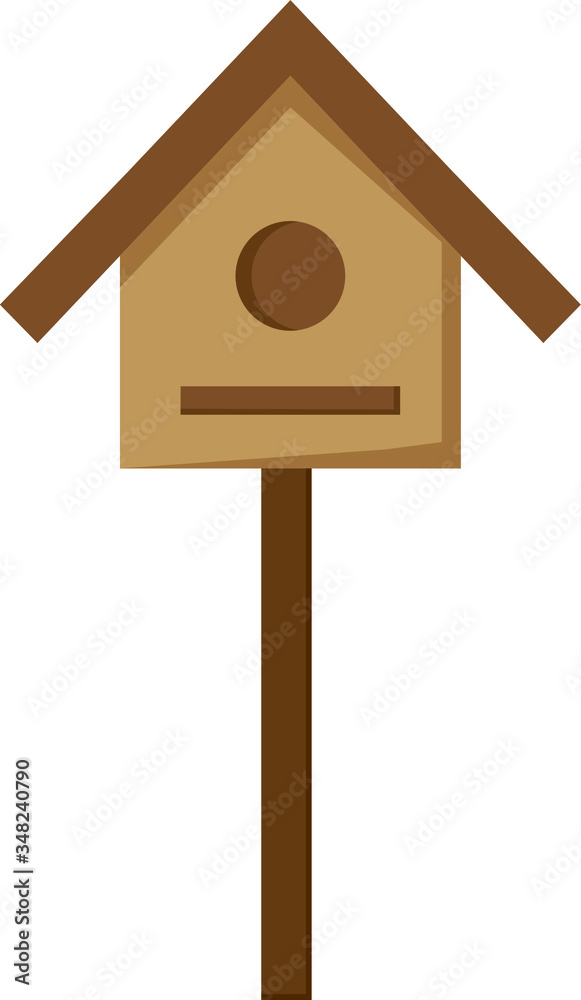 Birdhouse, garden house for birds vector icon