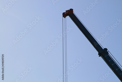 part of a construction crane in the sky
