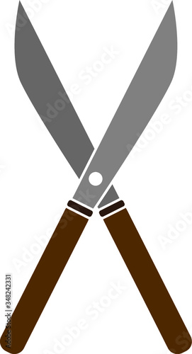 Garden pruners, or shears vector icon, plant trimming, gardening icon