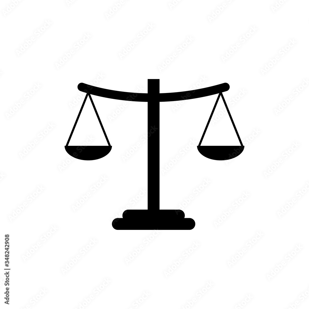 Scales of justice icon, logo isolated on white background Scales of justice icon, logo isolated on white background