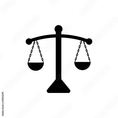Scales of justice icon, logo isolated on white background