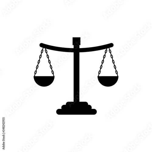 Scales of justice icon, logo isolated on white background