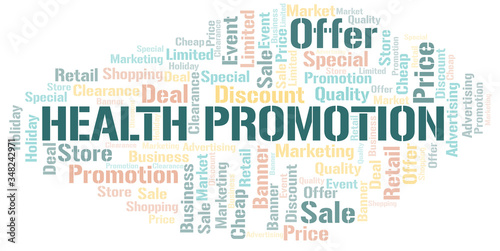 Health Promotion word cloud collage made with text only.