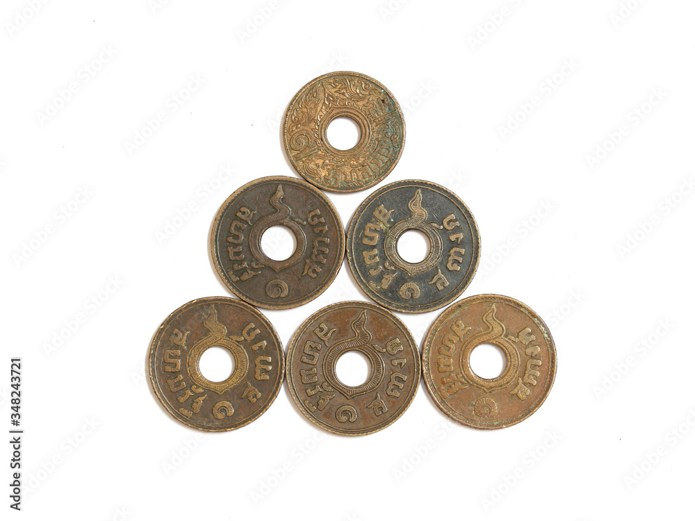 Close-up old Thailand coin 1 satang. Close-up old Thailand coin 1 satang.