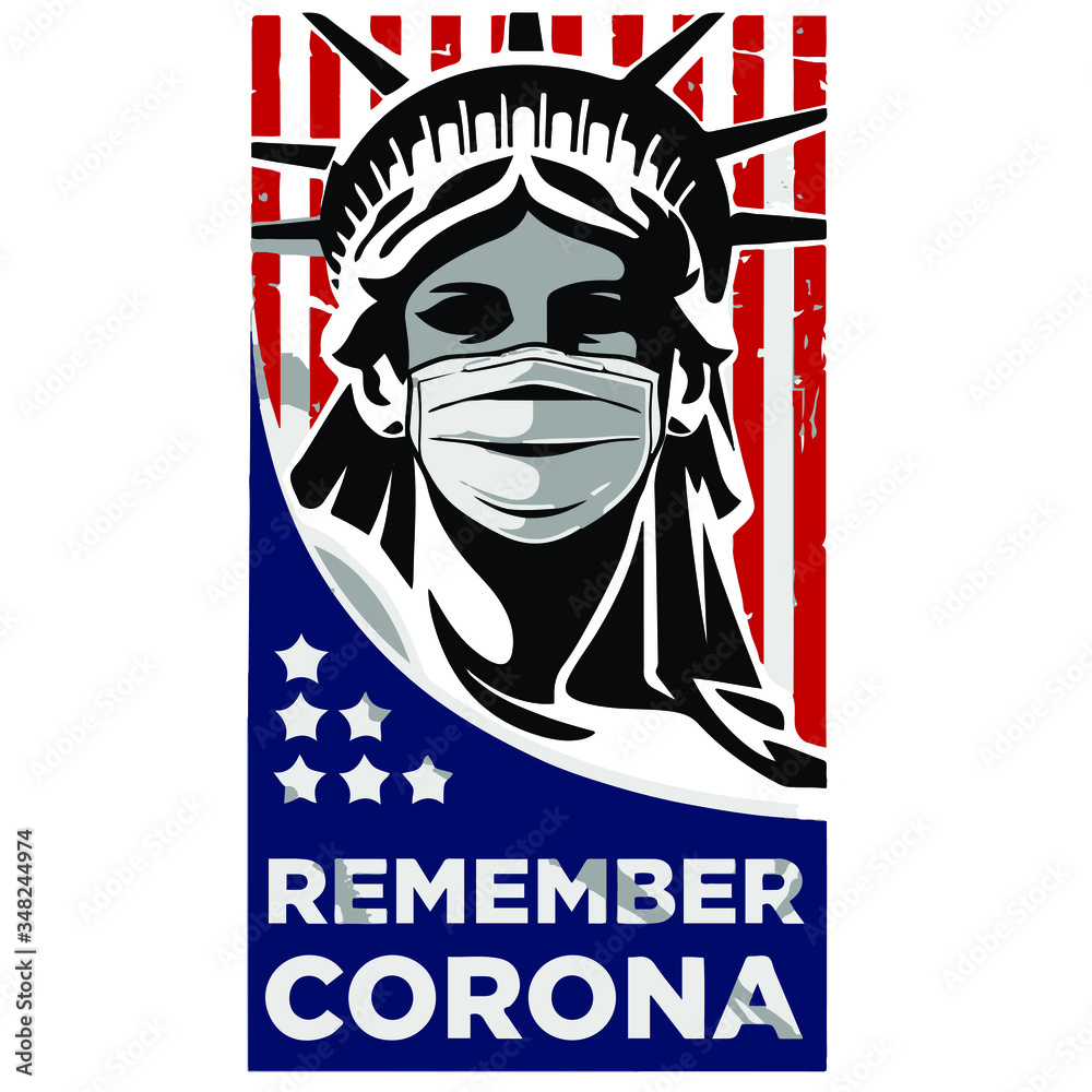 Obraz premium Corona virus - female remember corona t-shirt. Vector design