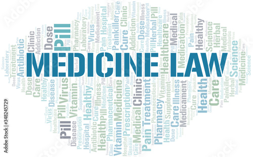 Medicine Law word cloud collage made with text only.