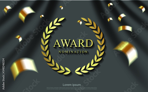 luxury award nomination background with ribbon