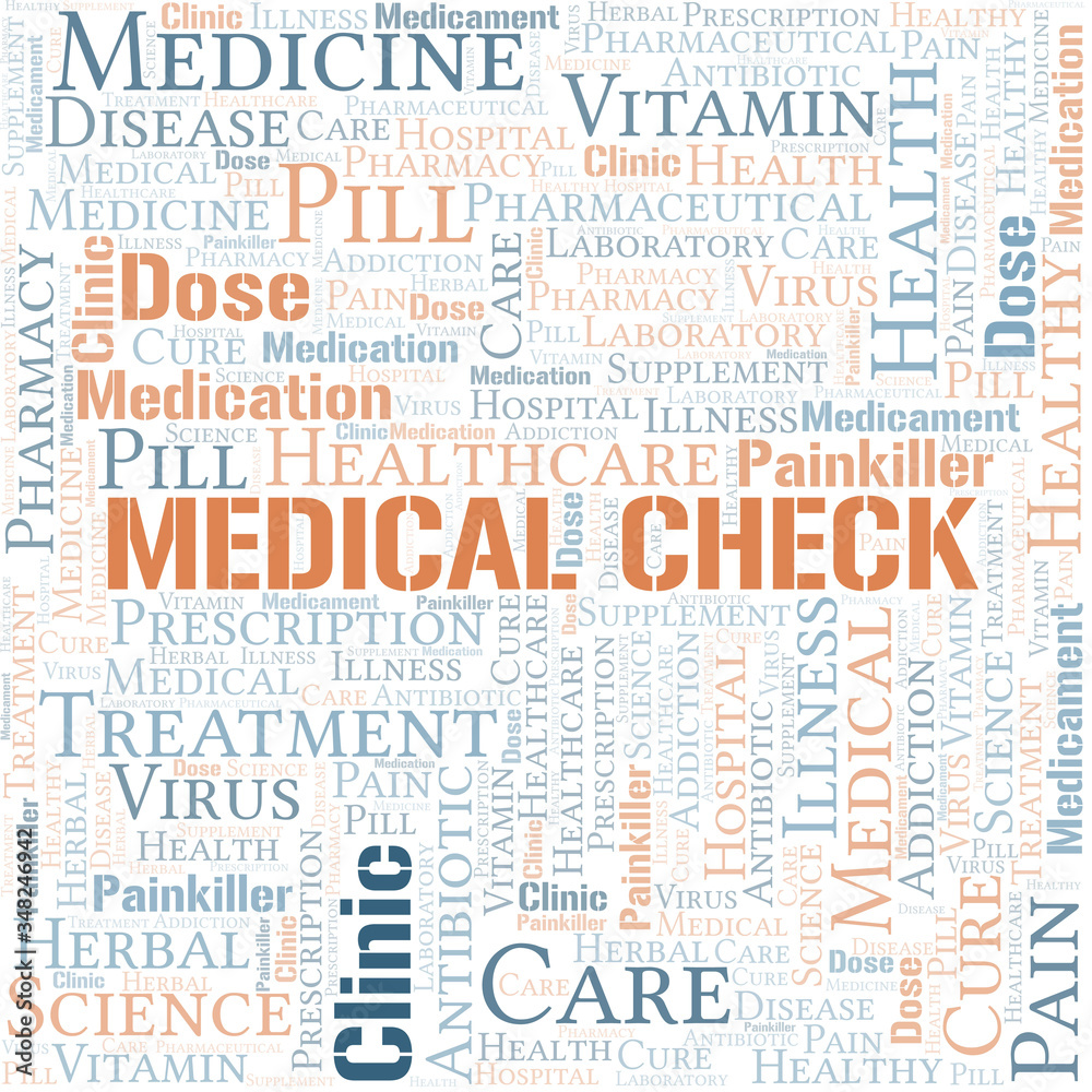 Medical Check word cloud collage made with text only. Medical Check word cloud collage made with text only.