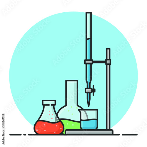 Laboratory Equipment. Laboratory Chemistry Science. Filled Icon Vector Design