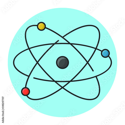 Symbol of Chemical Reaction. Laboratory Chemistry Science. Filled Icon Vector Design