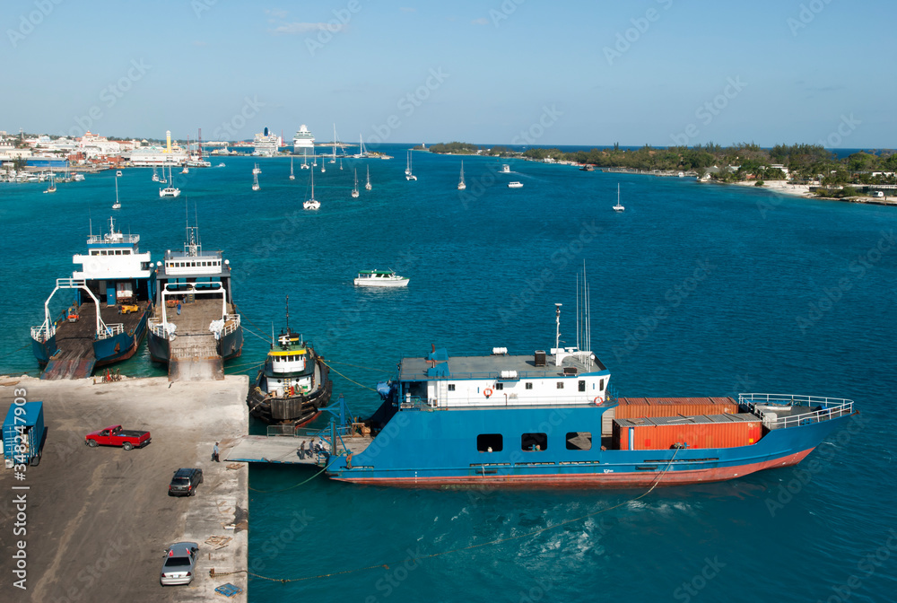 Nassau Harbour Industrial Cargo Ships