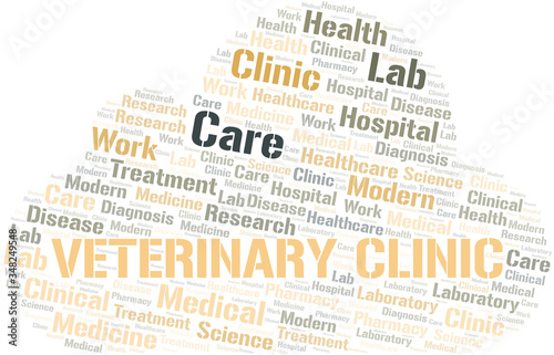 Veterinary Clinic word cloud collage made with text only.